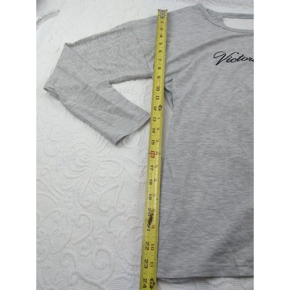 Victoria's Secret Gray embroidered long sleeves top with open back detail size L - Picture 11 of 12